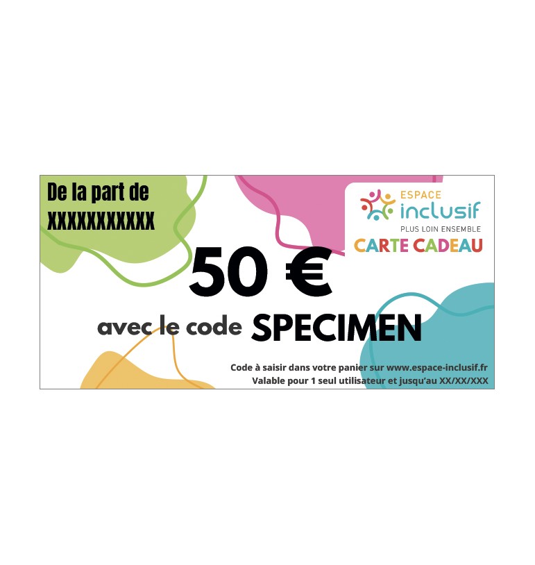 Carte cadeau de 50 euros | Espace Inclusif