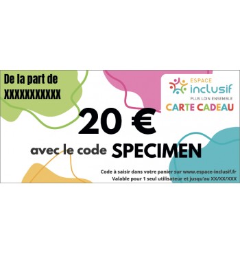 Carte cadeau de 20 euros | Espace Inclusif