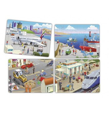 4 puzzles 24 pièces - La ville | Espace Inclusif