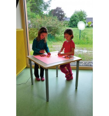 Table lumineuse avec pieds réglables | Espace Inclusif