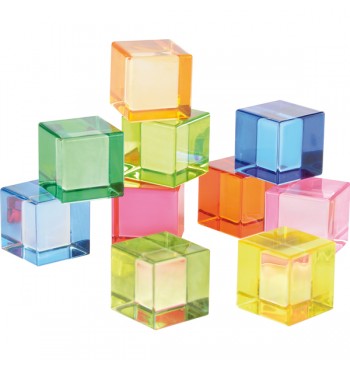 Cubes colorés transparents - 10 pièces