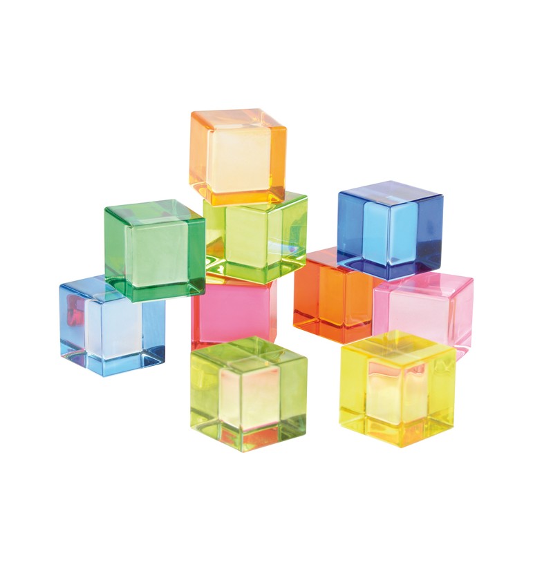 Cubes colorés transparents - 10 pièces | Espace Inclusif