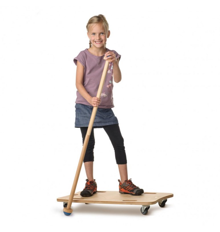 Rame Pour Planche à Roulettes Erzi - 2 Pagaies En Bois - Pour Enfants 3 Ans Et Plus - Développe La Motricité