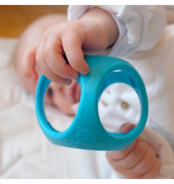 Balle bébé soft-grip Oibo bleue | Espace Inclusif