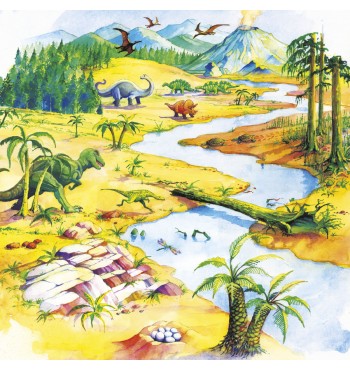 Planche décor dinosaures pour bac d'exploration