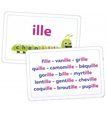 Jeu de 120 cartes Apili Niveau 4 : les sons ille – ien – ail – eil – ouil – euil