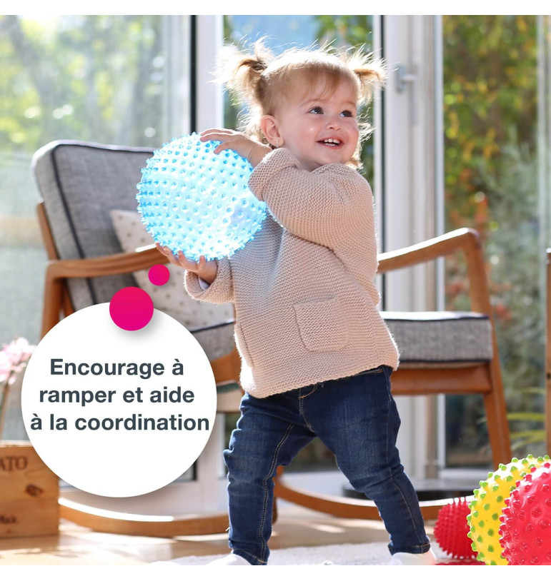 Grande Balle Sensorielle Opaque Edushape 18cm - Jeu Sensoriel Dès 6 Mois