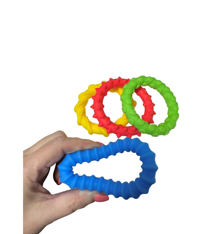 75 Anneaux De Liaison Géométriques Pour Bébé - Jouets Sensoriels Montessori, Couleurs Vives, Facile à Saisir, Pour Développer La Motricité Fine Dès Le Plus Jeune âge