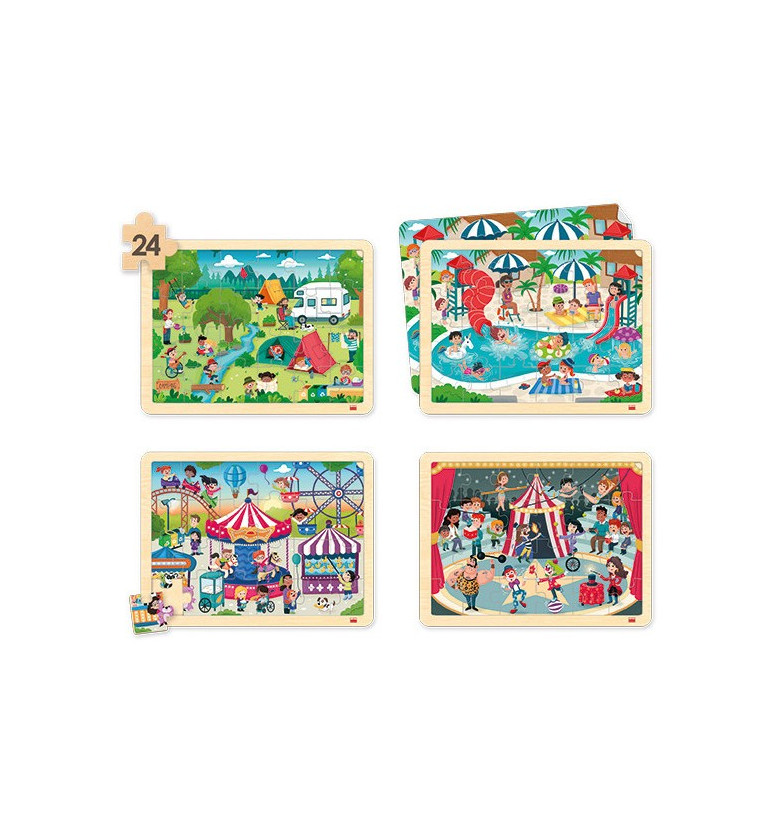 Set de 4 puzzles - Temps libre et vie sociale | Espace Inclusif