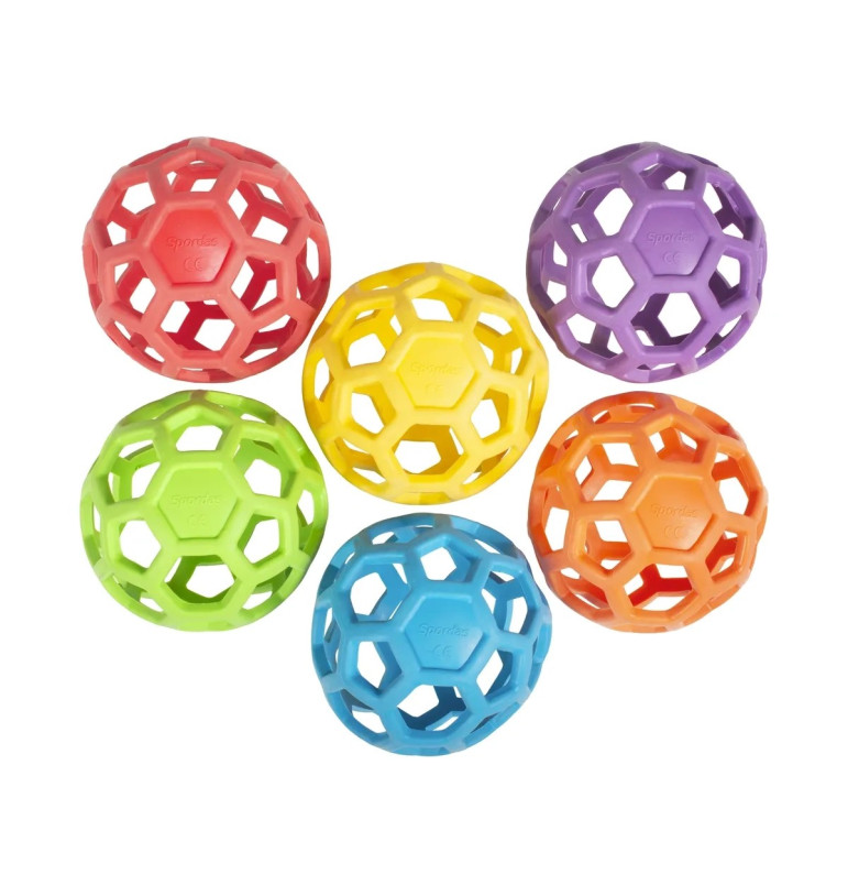 Lot de 6 balles ouvertes Rubberflex 12 cm | Espace Inclusif