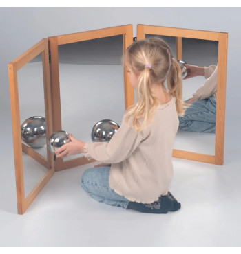Miroir en bois pliable | Espace Inclusif