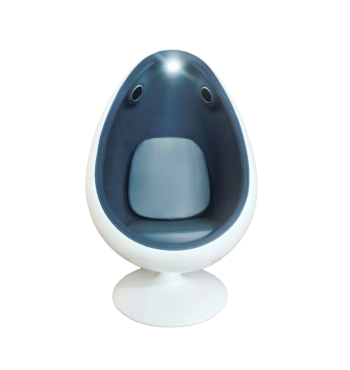 Chaise œuf avec lumières et haut parleur bleue | Espace Inclusif