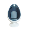 Chaise œuf avec lumières et haut parleur bleue | Espace Inclusif