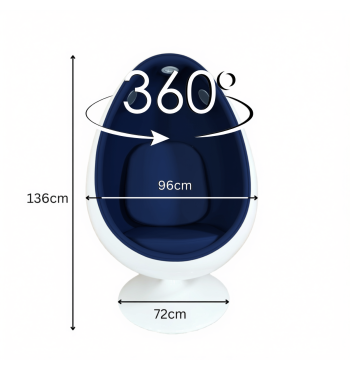 Chaise œuf avec lumières et haut parleur bleue | Espace Inclusif