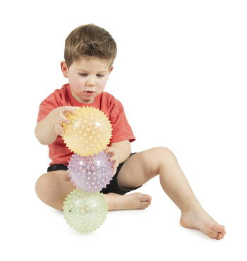 Set de 3 balles hérisson souples à paillettes | Espace Inclusif