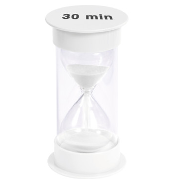 Sablier blanc 30 min | Espace Inclusif