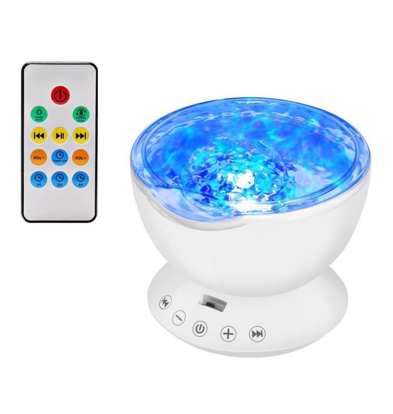 Un projecteur lumineux dans la chambre : Un univers apaisant et magique pour vos enfants - Projecteur de vagues avec haut parleur