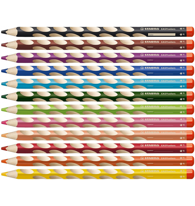 Motricité - 12 crayons de couleur ergonomiques easy color stabilo