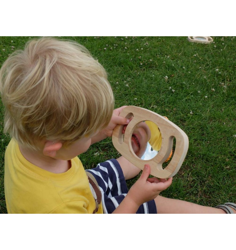 Cadres à poignées : Un outil sensoriel et pédagogique pour les enfants - Cadre à poignées miroir convexe/concave