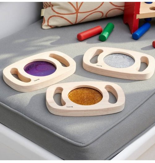 Jeux sensoriels sur table lumineuse : 10 activités faciles à mettre en place pour les enfants - Cadre à poignées paillettes