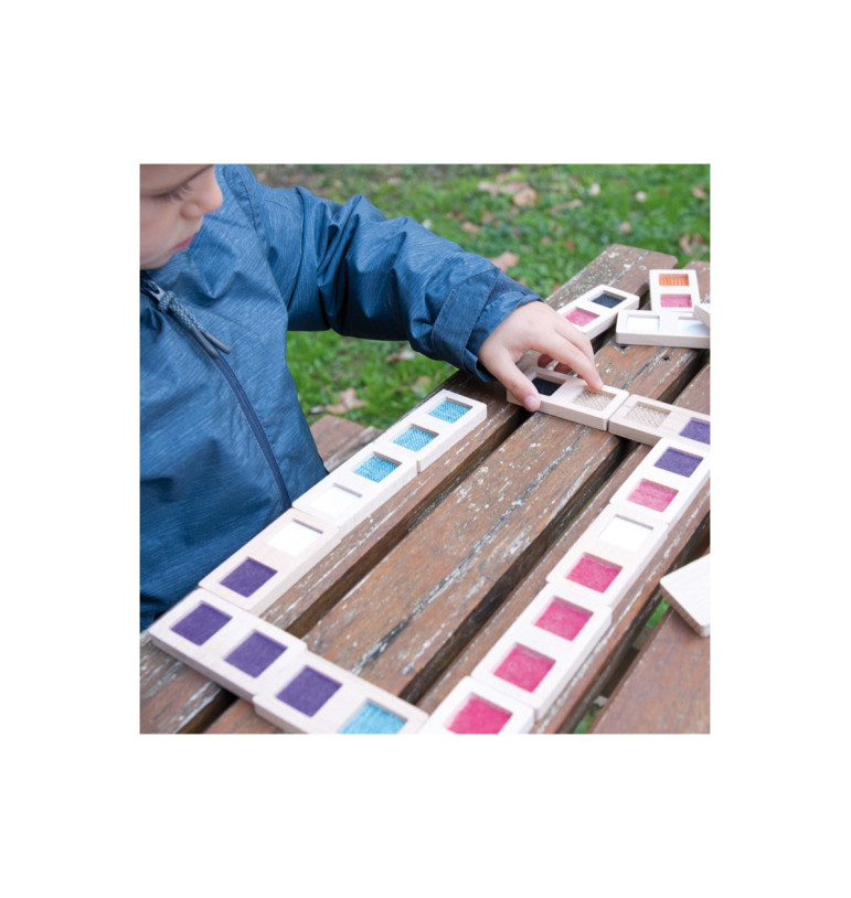 Jeux sensoriels pour enfants : apprendre à explorer, reconnaître et associer grâce aux sens - Domino texturés