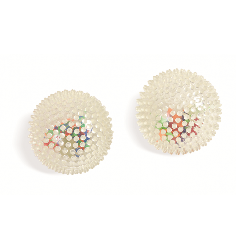 Balles sensorielles et balles antistress : des alliées précieuses pour l'éveil et le bien-être des enfants - 2 balles à grains multicolores